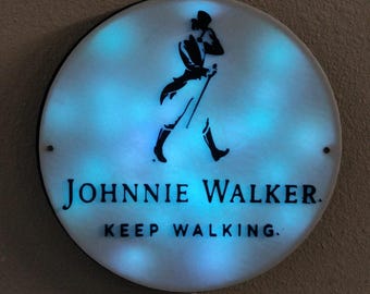 3D Printed Johnnie Walker RGB LED Lighted Bar Sign With Remote Control man cave
