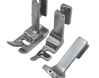 Lot 3 Vintage Sewing Presser Feet Low Shank Hinged Zig Zag Zipper Industrial