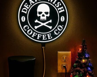 Death Wish Coffee LED Lamp – Remote Controlled, Custom 3D Printed Gift for Coffee Lovers