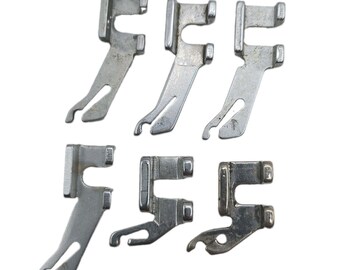 Lot of 6 Vintage Industrial Sewing Machine Scroll Hemmer Feet Soles Singer 54216