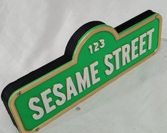 3D Printed Sesame Street RGB LED Lighted Box Sign With Remote Control