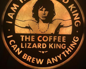 Jim Morrison The Lizard king 3D Printed wall Lamp with remote coffee lover edition