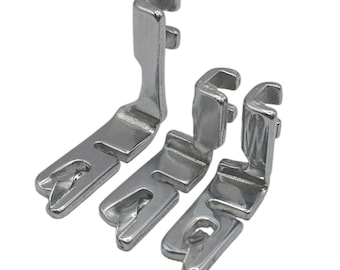 3-PK Vintage Rolled Hemmer Presser Feet High Shank Low Shank Offset Center Mount