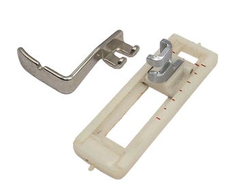 Vintage Necchi Sewing Machine Sliding Buttonhole Foot & Metal Seam Guide 2 Pc