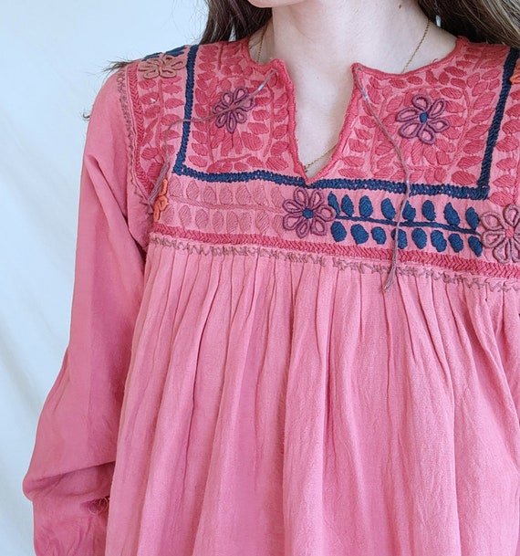 Vintage Embroidered Shirt, Bohemian Hippie Top, 1… - image 2