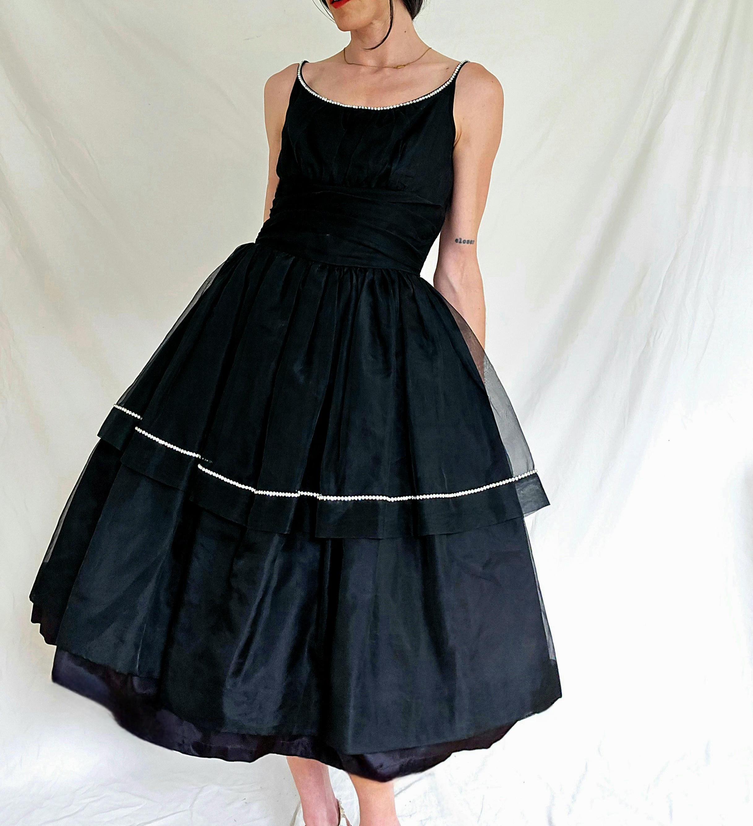 blue dress for baby girl Claire Contrast Coquette Pleated Mini Dress •Shop American Threads Black / L