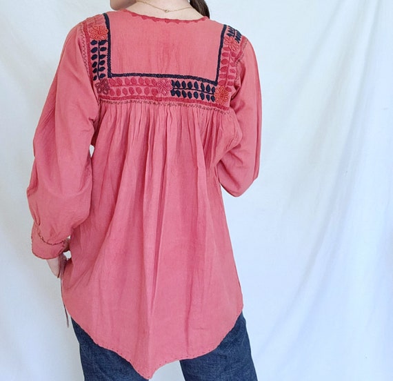 Vintage Embroidered Shirt, Bohemian Hippie Top, 1… - image 4