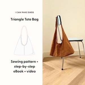Triangle Tote Bag Sewing Pattern + Step-By-Step Tutorial (PDF Download)