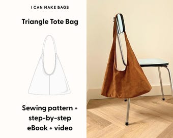 Triangle Tote Bag Sewing Pattern + Step-By-Step Tutorial (PDF Download)