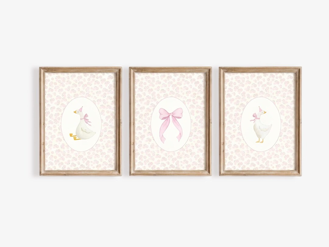 Baby Girl Room Decor Set of 3 Prints, Pink Nursery Wall Art, Soft ...