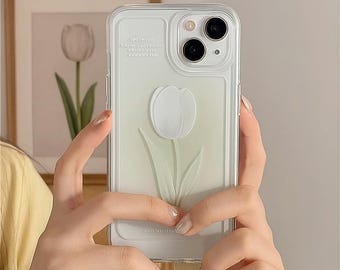 Transparante iPhone-hoesje Tulip: schokbestendige siliconenhoes met bloemen