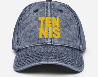 Cappellino in twill di cotone vintage ricamato TENNIS