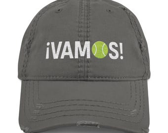 VAMOS! Embroidered Distressed Hat with Velcro back closure