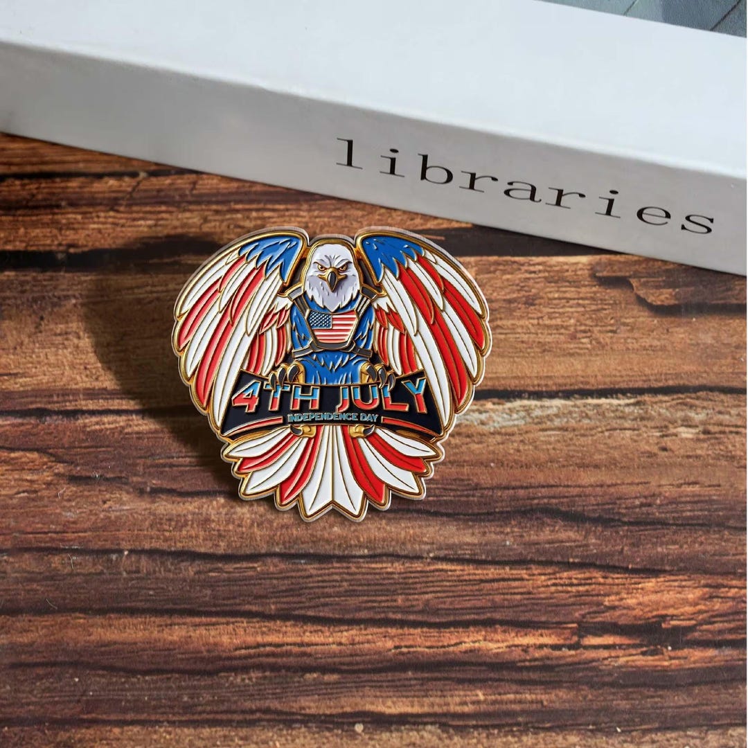 Freedom Pin 4th of July Eagle Pin, Independence Day Brooch, Patriotic USA Flag ...
