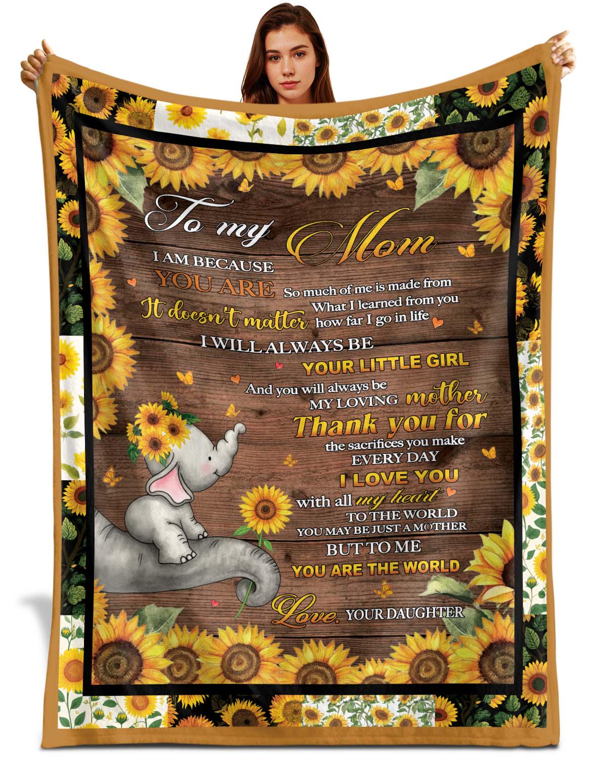 To My Mom Sunflower Blanket From Daughter, Fleece or Sherpa Throw ...