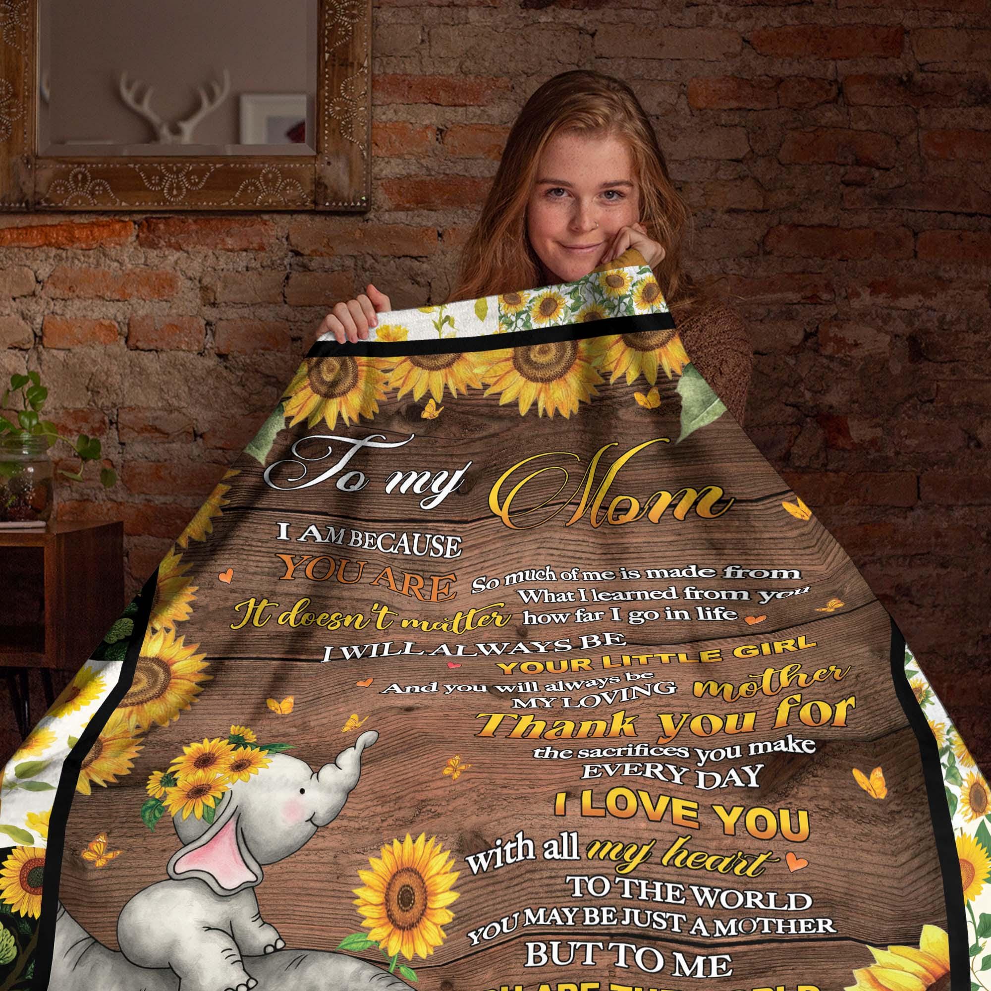 To My Mom Sunflower Blanket From Daughter, Fleece or Sherpa Throw ...