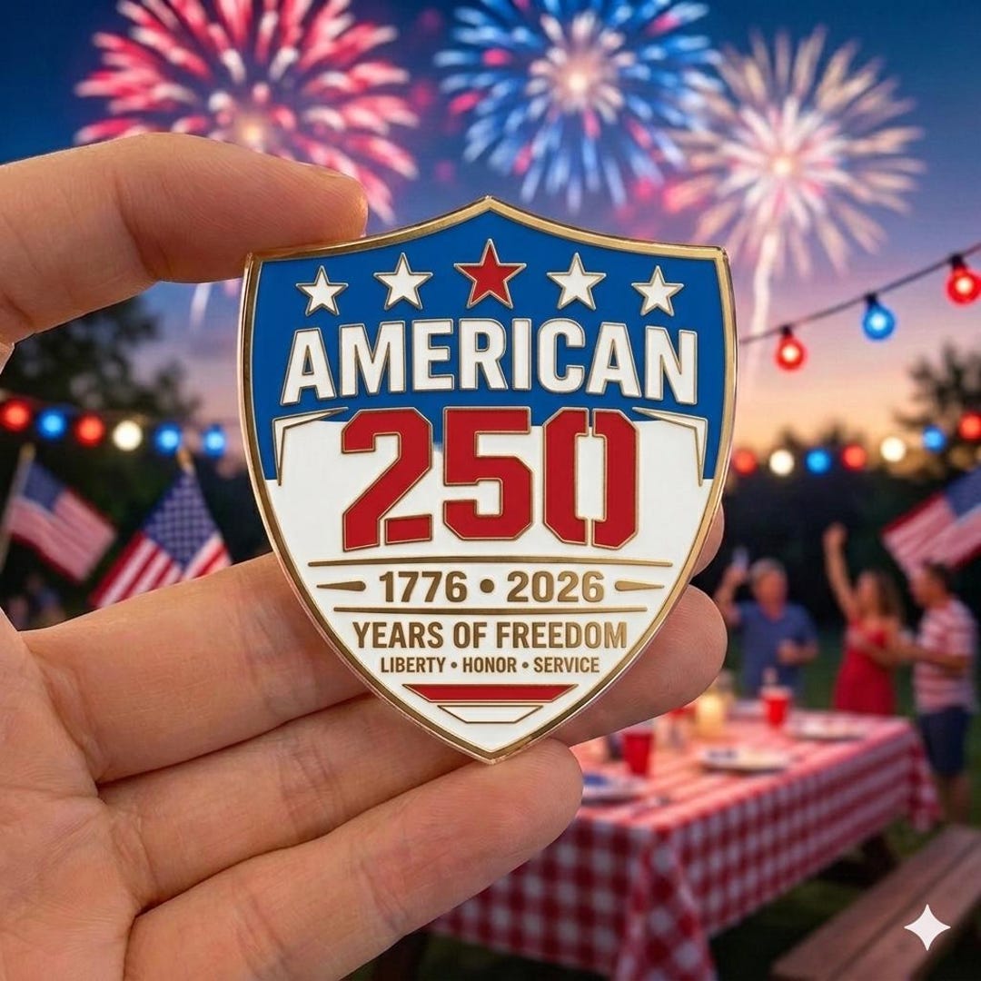Freedom Pin American 250 Years of Freedom Pin, USA Anniversary Patriotic Brooch ...