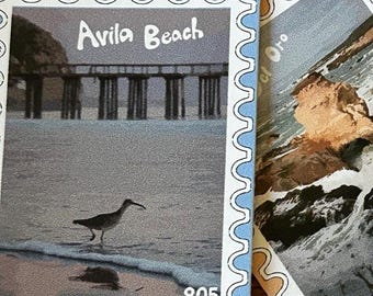 Avila Beach Bird Stamp Print