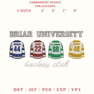 Embroidery Briar U Hockey Design, Off Campus Inspired Embroidery Design, Off Campus Briar University Graham 44 22 DI LAURENTIS 66 Tucker 46