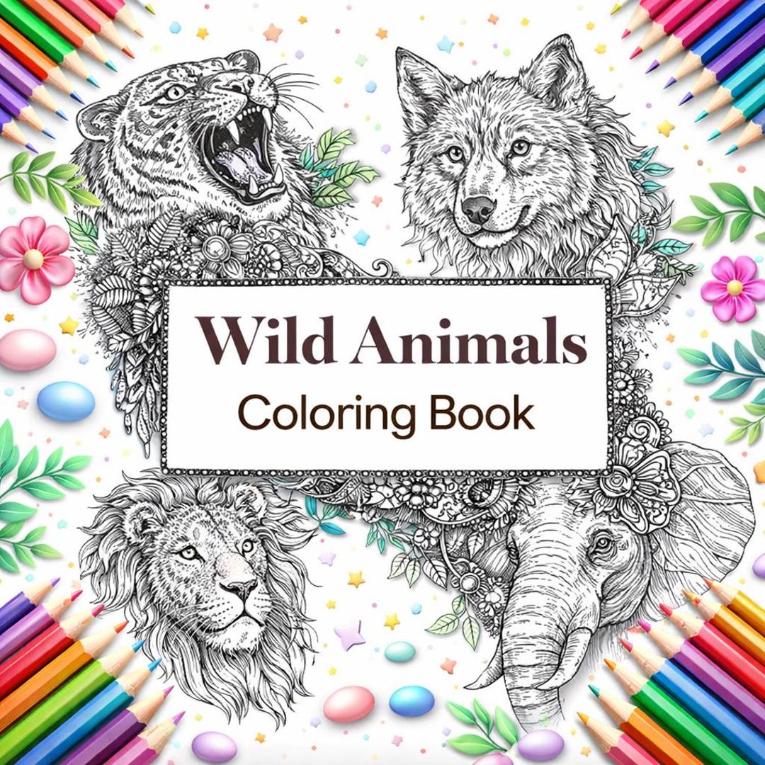 Wild Animal Mandala Coloring Book, 14 Intricate Pages (PDF Download) - Etsy