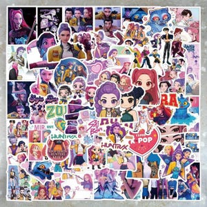 Kpop Demon Hunters Sticker, with a gloss finish | Kpop Demon Hunters Fanart | Mira, Rumi, Zoey Anime Stickers for Laptop, Journal