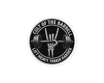 Lift Heavy Thrash Harder Sticker: Metalhead Weightlifting Decal