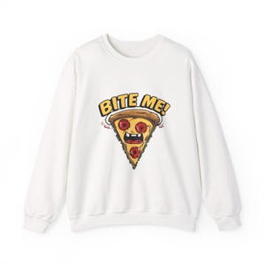Sudadera de pizza divertida, unisex, cuello redondo, regalo para amantes de la comida, ropa divertida, ropa informal, regalo para amantes de la pizza.