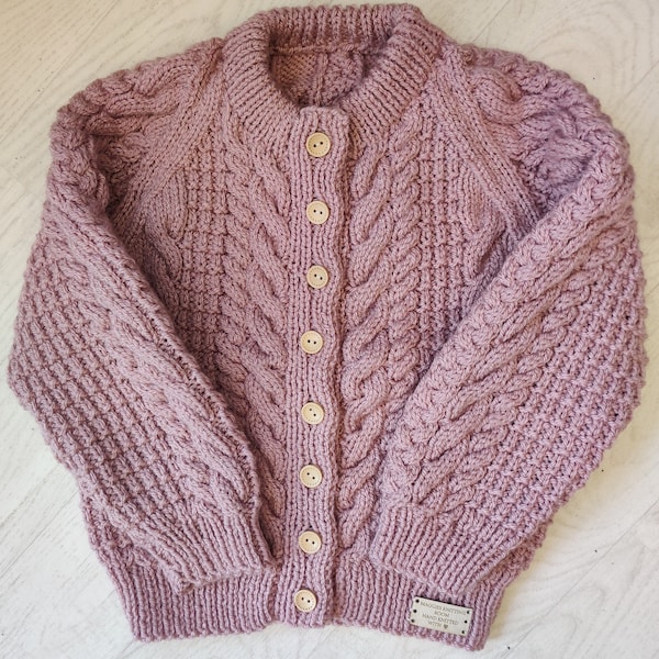 Hand Knitted Child Toddler Jumper Sweater Cardigan Unisex. 3-4 years. 24-27ins 61-68cm