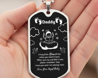 Personalized Miscarriage keepsake | Miscarriage remembrance necklace | Miscarriage gift for Dad | Baby loss gift