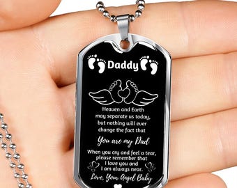 Personalized Miscarriage keepsake | Miscarriage remembrance necklace | Miscarriage gift for Dad | Baby loss gift