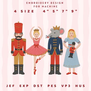 Nutcracker Embroidery Design, Christmas Tree Embroidery Files, Nutcracker And Bow Machine File,Nutcracker Holiday Gift,Christmas Embroidery