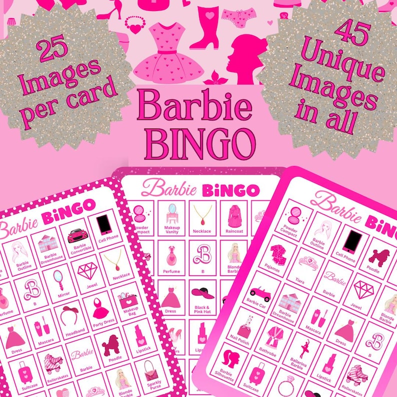 30 Card Barbie BINGO Digital Download - Etsy