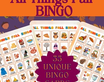 All Things Fall BINGO! 35-Card Digital Download BINGO Game