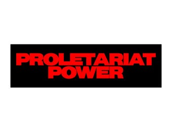 Proletariatets makt bildekal - orange på svart