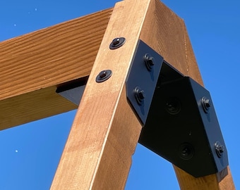 SALE! Heavy Duty Swing Set Bracket--Make the Most Solid Wood A-Frame Swing with these Brackets. Onyx Black.