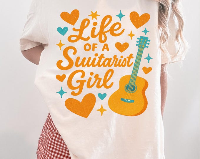 Featured listing image: Life of a Guitarist Girl Shirt, Comfort Colors Music Lover Tee, Cute Guitar Player Gift for Women, Musician Graphic T-Shirt