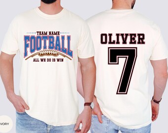Buffalo Custom Football Shirt Personalized Team Name Game Day Tee Player Number Jersey Style Comfort Colors Game Day Top