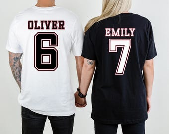 Custom Comfort Colors Jersey Number Shirt | Matching Couple Shirts | Personalized Name Tee | Six Seven TikTok Trend
