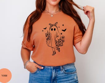 Comfort Colors Ghost Shirt | Cute Spooky Season Tee | Halloween Graphic T-Shirt | Fall Aesthetic Ghost Top | Trick or Treat Shirt