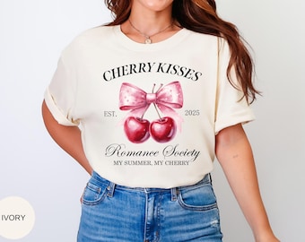 Comfort Colors Cherry Kisses T-Shirt Romance Society Tee My Summer My Cherry Graphic Shirt