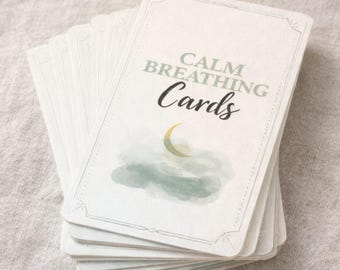 Breathing Exercises for Panic Attacks, Printable Grounding Cards, Anxiety Relief Calm Kit