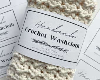 PRINTABLE Crochet Washcloth Wrap Labels