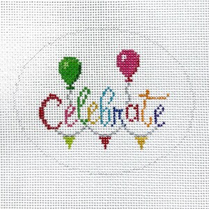 Hand Painted Celebrate  Needlepoint Canvas by MyPinkSugarLife