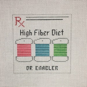 Hand Painted Fiber Prescription Needlepoint Canvas by MyPinkSugarLife