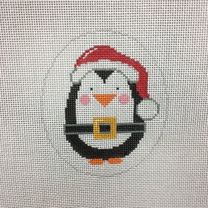 Hand Painted Santa Penguin Needlepoint Canvas by MyPinkSugarLife