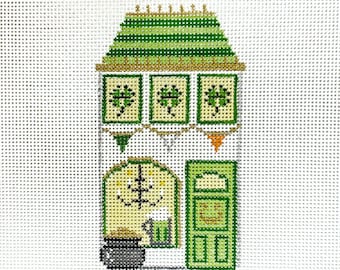 Hand Painted Irish St. Patrick’s Day House Needlepoint Canvas by MyPinkSugarLife