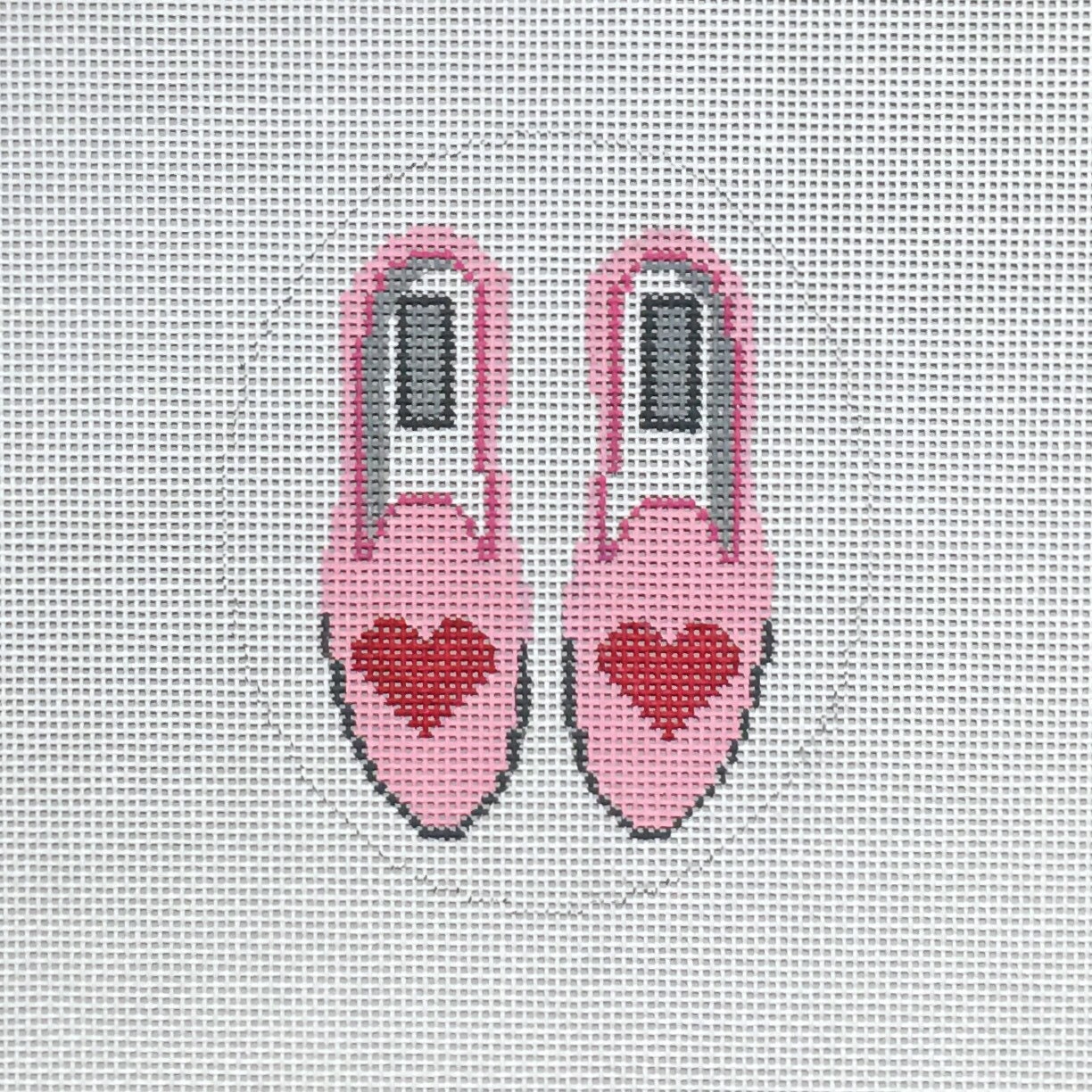 Hand Painted Heart Needlepoint Shoes Needlepoint Canvas by - Etsy