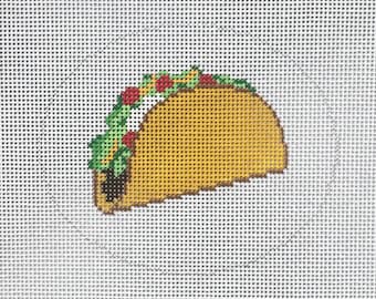 Hand Painted Taco Needlepoint Canvas by MyPinkSugarLife