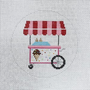 Hand Painted Ice Cream Cart Canvas by MyPinkSugarLife