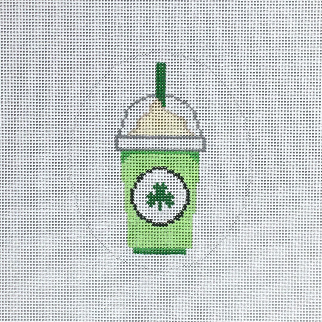 NEEDLEPOINT FLASK, SHAMROCK main image 1